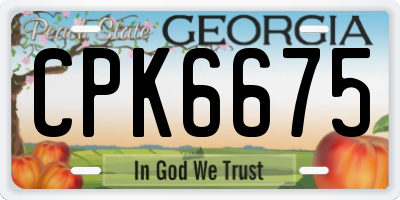 GA license plate CPK6675