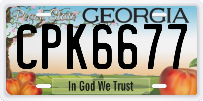 GA license plate CPK6677