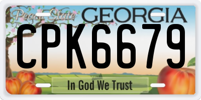 GA license plate CPK6679