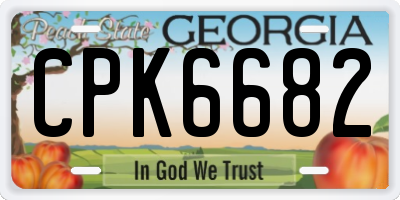 GA license plate CPK6682