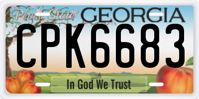 GA license plate CPK6683