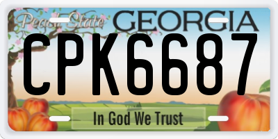 GA license plate CPK6687