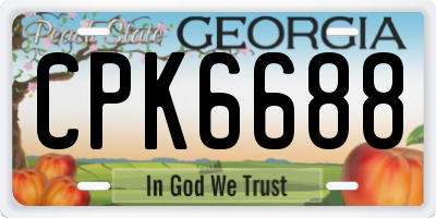 GA license plate CPK6688