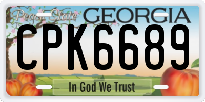 GA license plate CPK6689