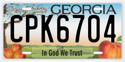 GA license plate CPK6704