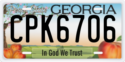 GA license plate CPK6706