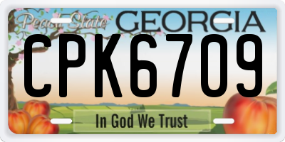 GA license plate CPK6709