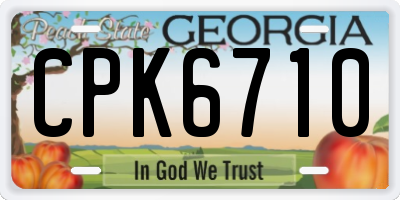 GA license plate CPK6710