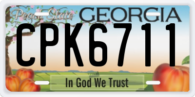 GA license plate CPK6711