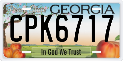 GA license plate CPK6717