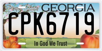GA license plate CPK6719