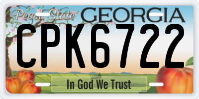 GA license plate CPK6722