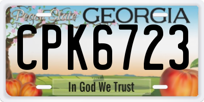 GA license plate CPK6723