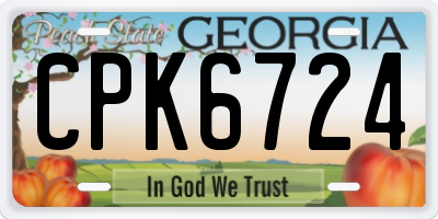 GA license plate CPK6724