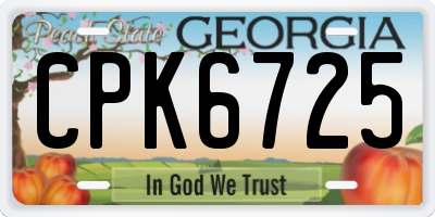 GA license plate CPK6725
