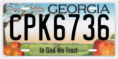 GA license plate CPK6736