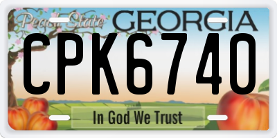 GA license plate CPK6740
