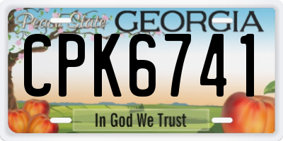GA license plate CPK6741