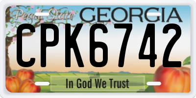 GA license plate CPK6742