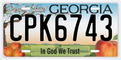 GA license plate CPK6743