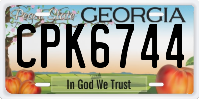GA license plate CPK6744