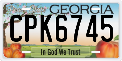 GA license plate CPK6745