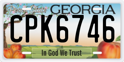 GA license plate CPK6746