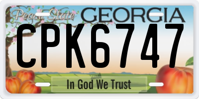 GA license plate CPK6747