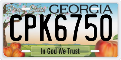 GA license plate CPK6750