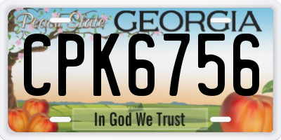 GA license plate CPK6756