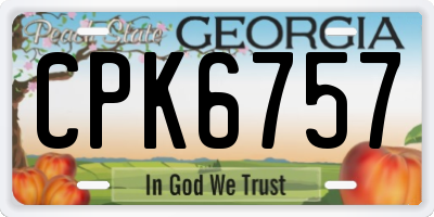 GA license plate CPK6757
