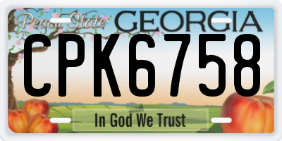 GA license plate CPK6758