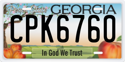 GA license plate CPK6760