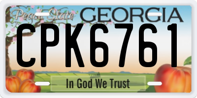 GA license plate CPK6761
