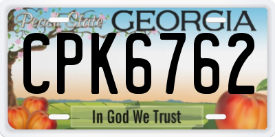 GA license plate CPK6762