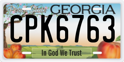 GA license plate CPK6763