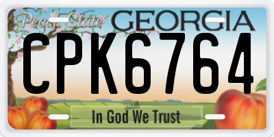 GA license plate CPK6764
