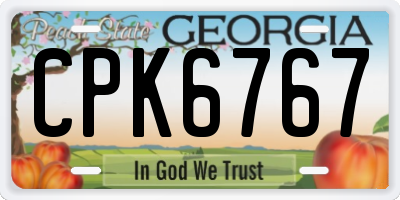 GA license plate CPK6767