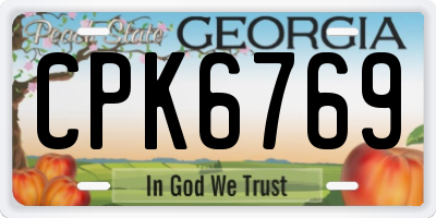 GA license plate CPK6769