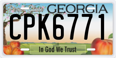 GA license plate CPK6771