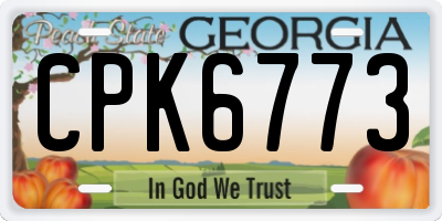 GA license plate CPK6773