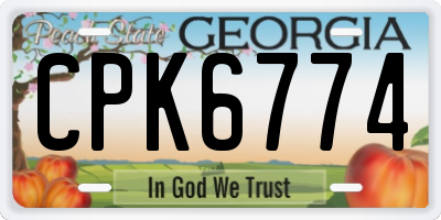 GA license plate CPK6774