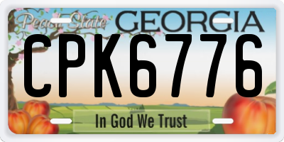 GA license plate CPK6776