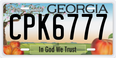 GA license plate CPK6777