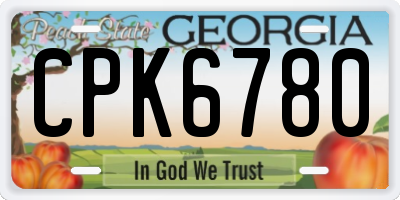GA license plate CPK6780