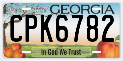 GA license plate CPK6782