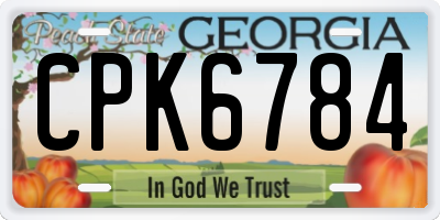 GA license plate CPK6784