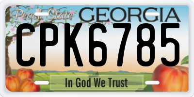 GA license plate CPK6785