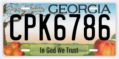 GA license plate CPK6786