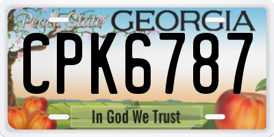 GA license plate CPK6787